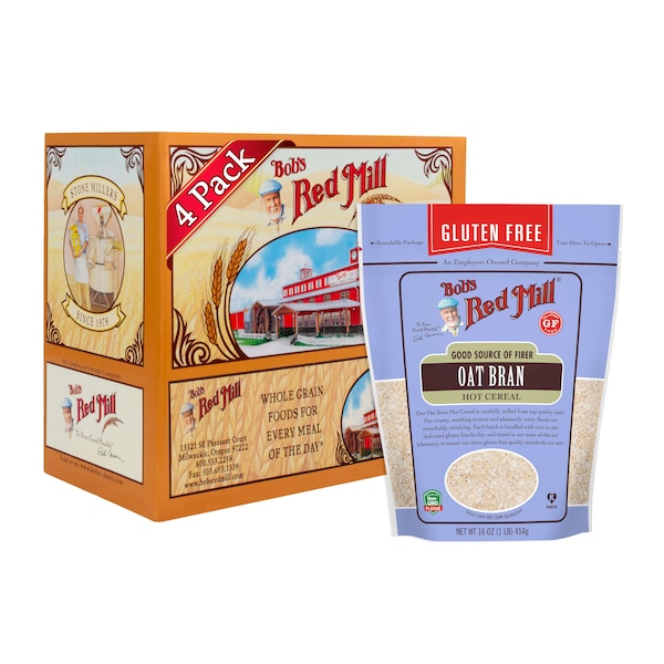 Bob's Red Mill Gluten Free Oat Bran Hot Cereal 16 oz. Bag, PK4